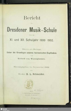 11/12.1900/02: Bericht der Dresdener Musik-Schule : über das ... Schuljahr ...