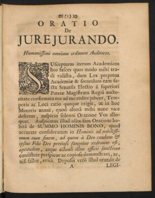Oratio De Jurejurando