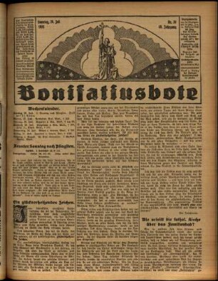 Erste Ausgabe vom Sonntag, den 26. Juli 1931.
