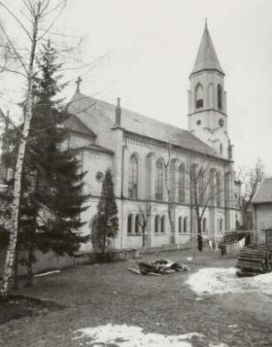 Oberwiesenthal, Stadtkirche : Oberwiesenthal. Stadtkirche (1863/1966, K. Wendler). Ansicht von Nordwesten