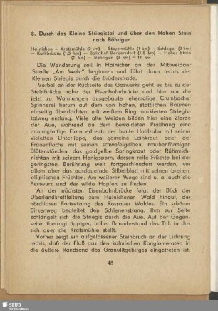 8. Durch das Kleine Striegistal und über den Hohen Stein nach Böhrigen