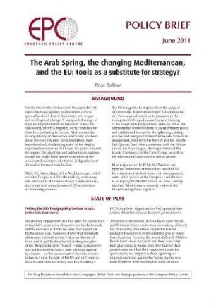The Arab Spring, the changing Mediterranean, and the EU: tools as a substitute for strategy?