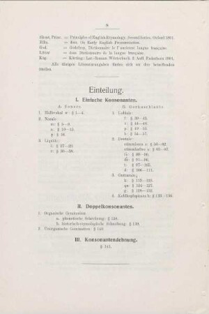 Einteilung.
