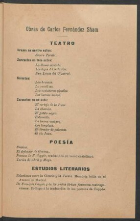 Obras de Carlos Fernández Shaw