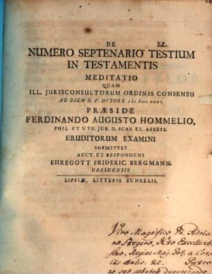 De numero septenario testium in testamentis
