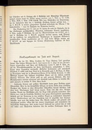 Rückzugskämpfe im Juli und August