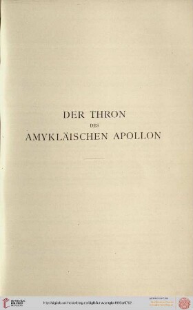 Der Thron des amykläischen Apollo