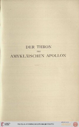 Der Thron des amykläischen Apollo