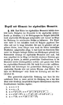 Begriff und Elemente der algebraischen Geometrie.