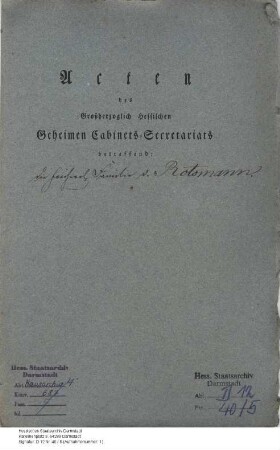 Rotsmann, (N.N.), Kammerherr und Major in Darmstadt