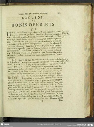 Locus XII. De Bonis Operibus