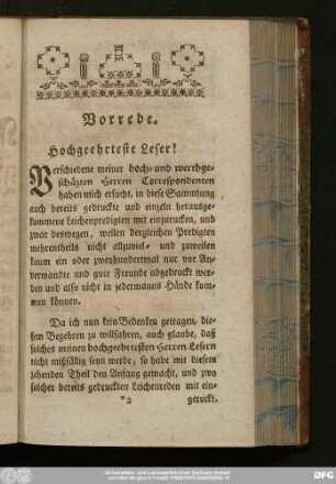 Vorrede. Hochgeehrteste Leser!