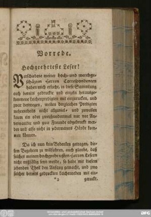 Vorrede. Hochgeehrteste Leser!