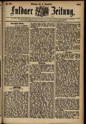 Ausgabe vom Montag, den 02. Dezember 1889.