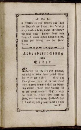 Todesbetrachtung und Gebet
