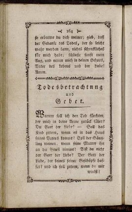 Todesbetrachtung und Gebet