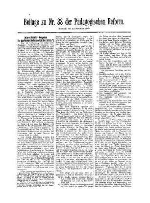 Internationaler Kongress für den Volksschulunterricht in Lüttich : Beilage zu Nr. 38 der Pädagogischen Reform