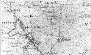 Tzschelln. Atlas von Schlesien, Kreis Rothenburg, Verlag C. Flemming/Glogau, um 1850