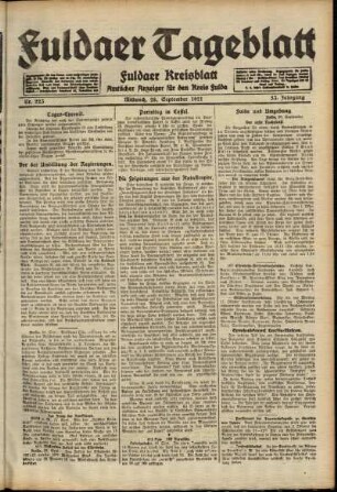 Ausgabe vom Mittwoch, den 28. September 1921.
