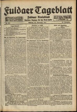 Ausgabe vom Mittwoch, den 28. September 1921.