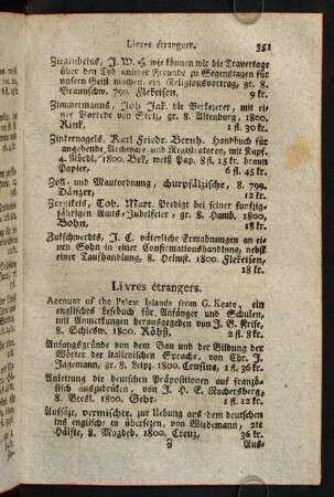 351-356, Livres étrangers.