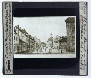 Berlin, Dreifaltigkeitskirche,Rosenberg, Ansicht der Mauerstraße und Dreifaltigkeitskirche (Stich),Berlin, Mauerstraße : Kupferstich