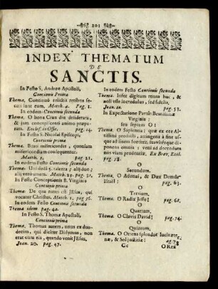 Index Thematum De Sanctis.