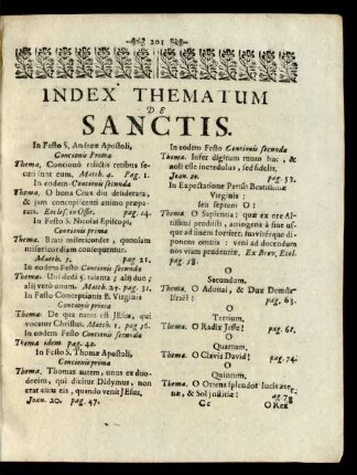 Index Thematum De Sanctis.