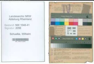 Entnazifizierung Wilhelm Schuelke , geb. 05.01.1902 (Polizist)