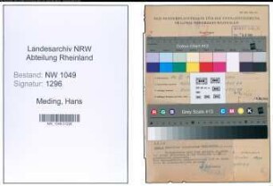 Entnazifizierung Hans Meding , geb. 16.11.1911 (Autoschlosser)