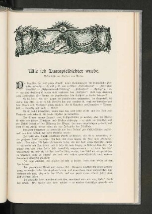 Wie ich Lustspieldichter wurde