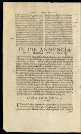 In Die Annunciationis Mariae ...