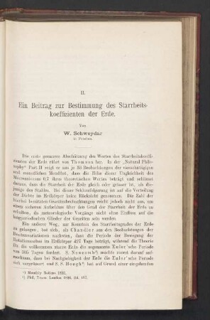 II. Ein Beitrag zur Bestimmung des Starrheits-koeffizienten der Erde