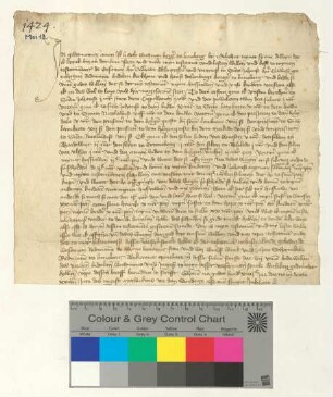 Testament des Lüneburger Bürgers Ludeke Wichman, besiegelt durch die Ratsmannen Wulff Witik und Johan Schermbeke.