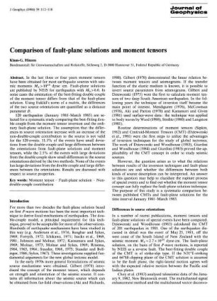 Comparison of fault-plane solutions and moment tensors