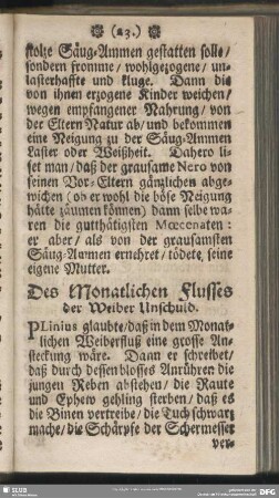 Des Monatlichen Flusses der Weiber Unschuld