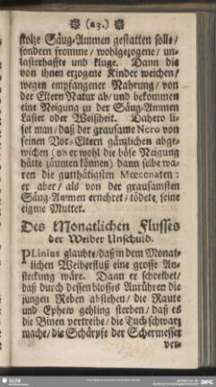 Des Monatlichen Flusses der Weiber Unschuld