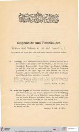 Oelgemälde und Pastellbilder (Nr. 187 - 248)
