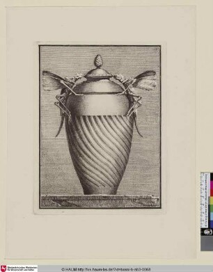 [Vase mit Wellenrelief und zu Henkeln stilisierten Käfern]