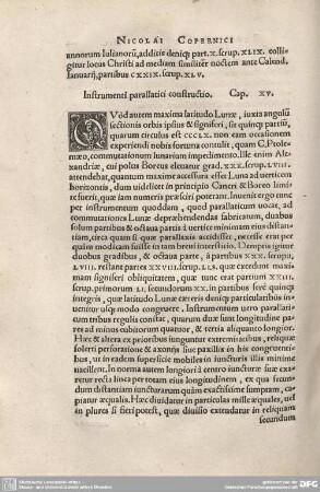 15. Instrumenti parallatici constructio.