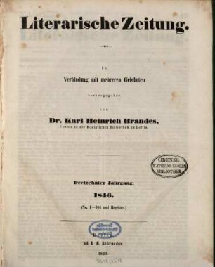 Literarische Zeitung. 13, 13. 1846