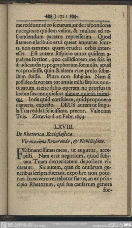 LXVIII. De Rhetorica Ecclesiastica