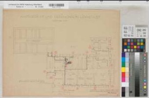 Lippstadt (Lippstadt) Amtsgericht und Gefängnis Grundriß Kellergeschoß mit Heizung 1950 1 : 100 38,5 x 52,5 Pause mit Einzeichnungen Staatshochbauamt Soest