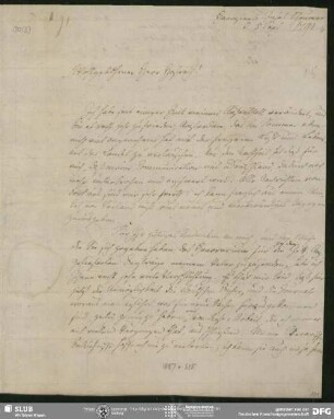 Eigenh. Brief von August Wilhelm von Schlegel an Christian Gottlob Heyne, Haamstede, 05.09.1791