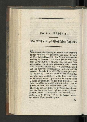 Zweiter Abschnitt. Der Mensch im gesellschaftlichen Zustande.
