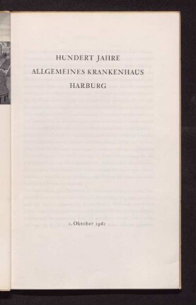Hundert Jahre Allgemeines Krankenhaus Harburg : [1861 - 1961]