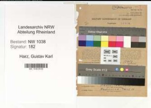 Entnazifizierung Gustav Karl Harz , geb. 05.01.1896 (Landwirt)