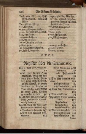Register über die Grammatic.