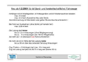 Neu ab 1.2.2001 für lof (land- und forstwirtschaftliche) Fahrzeuge
