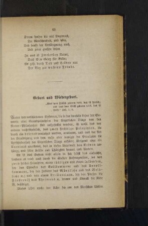 Geburt und Wiedergeburt.